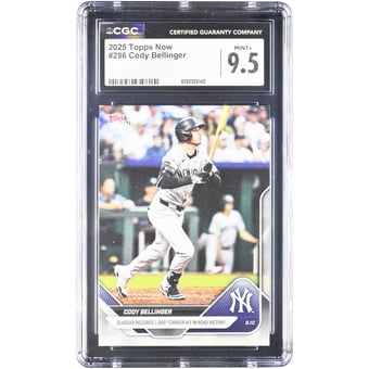 Cody Bellinger New York Yankees 2025 Topps Now Slugger Records 1,000th Career Hit in Road Victory #286 CGC Authenticated 9.5 Card