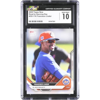 Francisco Lindor New York Mets 2025 Topps Now Road to Opening Day #OD-176 CGC Authenticated 10 Card