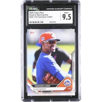 Francisco Lindor New York Mets 2025 Topps Now Road to Opening Day #OD-176 CGC Authenticated 9.5 Card
