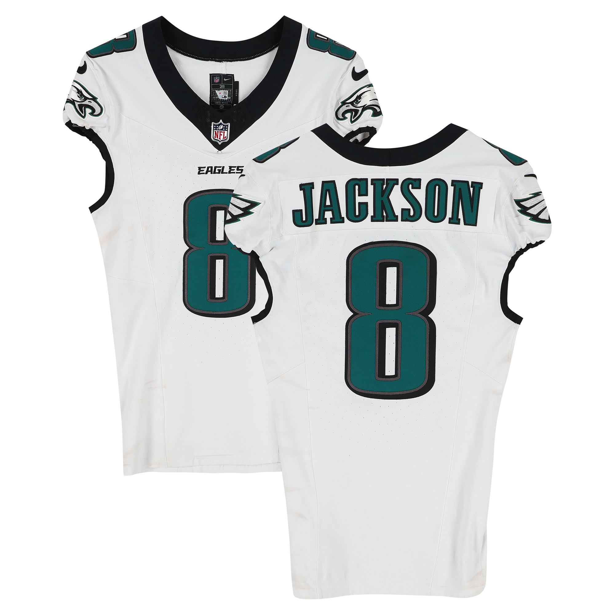 Adoree' Jackson Philadelphia Eagles Game-Used #8 White Jersey vs. Green Bay Packers on November 10, 2025