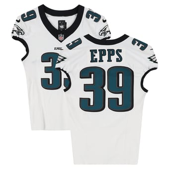 Marcus Epps Philadelphia Eagles Game-Used #39 White Jersey vs. Los Angeles Chargers on December 8, 2025