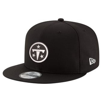 Men's New Era  Black Tennessee Titans Black & White 9FIFTY Snapback Hat