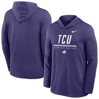 Men's Nike Purple TCU Horned Frogs 2026 Sideline Dri-FIT Lightweight Hooded Top