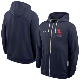 Men's Nike Navy Ole Miss Rebels 2026 Sideline Dri-FIT Full-Zip Hoodie