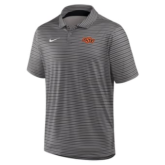 Men's Nike Black Oklahoma State Cowboys Dri-FIT Tour Stripe Polo