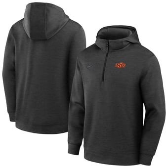 Men's Nike Black Oklahoma State Cowboys Coaches Dri-FIT Half-Zip Hoodie