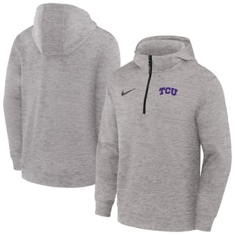 Men's Nike Gray TCU Horned Frogs Coaches Dri-FIT Half-Zip Hoodie