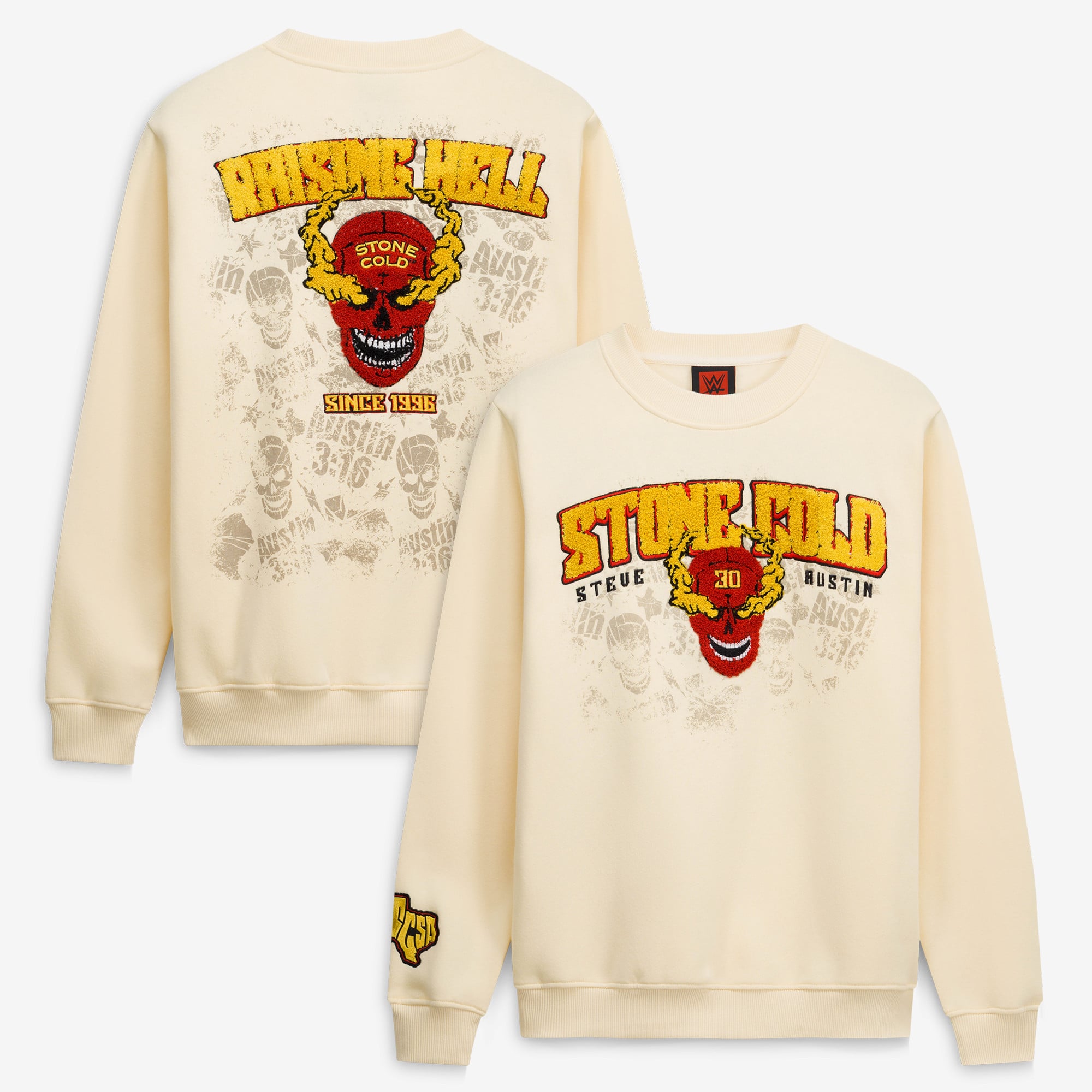 Men's Cream "Stone Cold" Steve Austin Raising Hell Sweatshirt