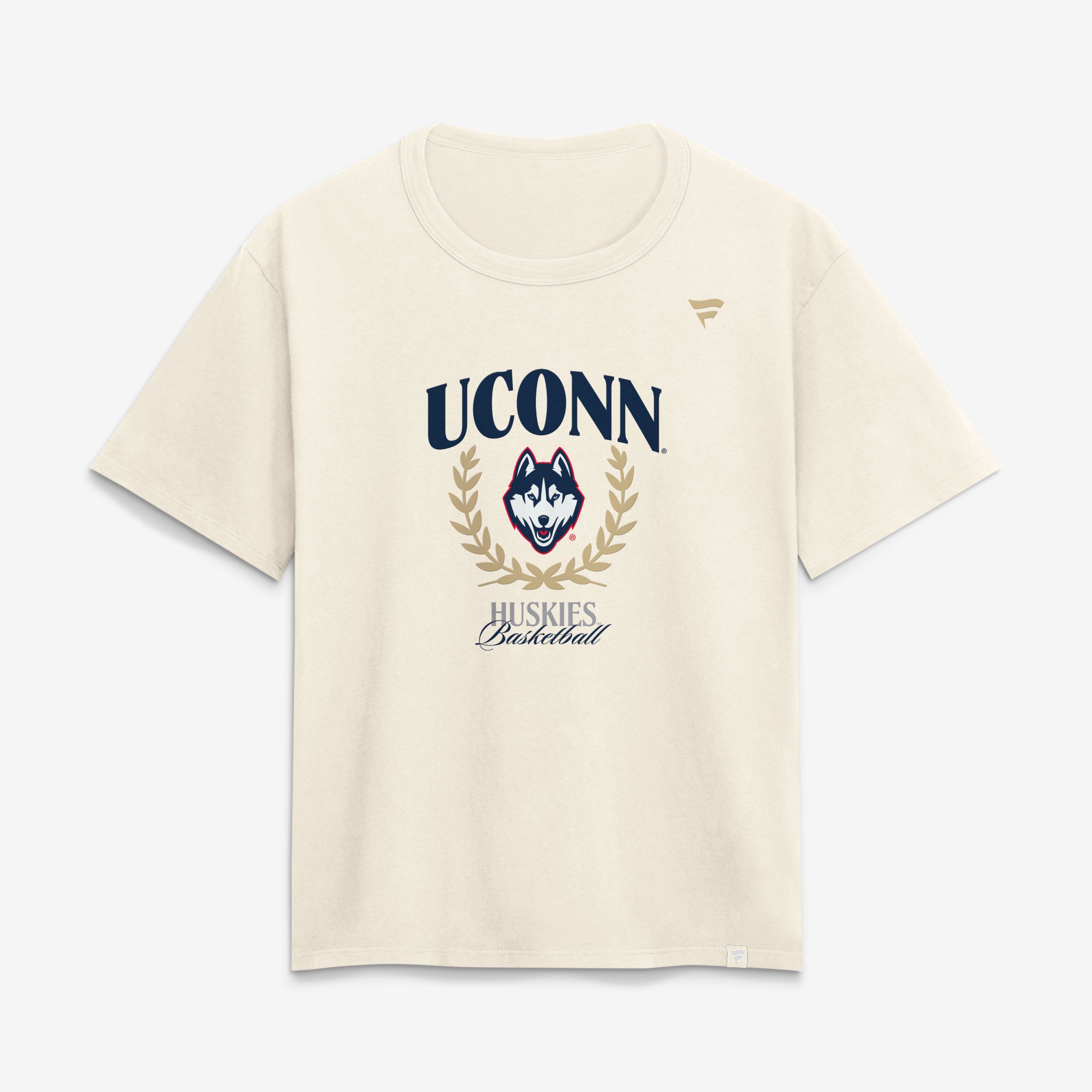 Women's Cream UConn Huskies Basketball Graphic T-Shirt