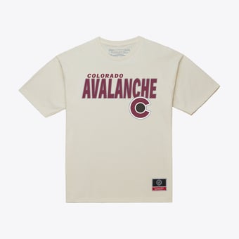 Men's Mitchell & Ness Cream Colorado Avalanche Core Plus T-Shirt