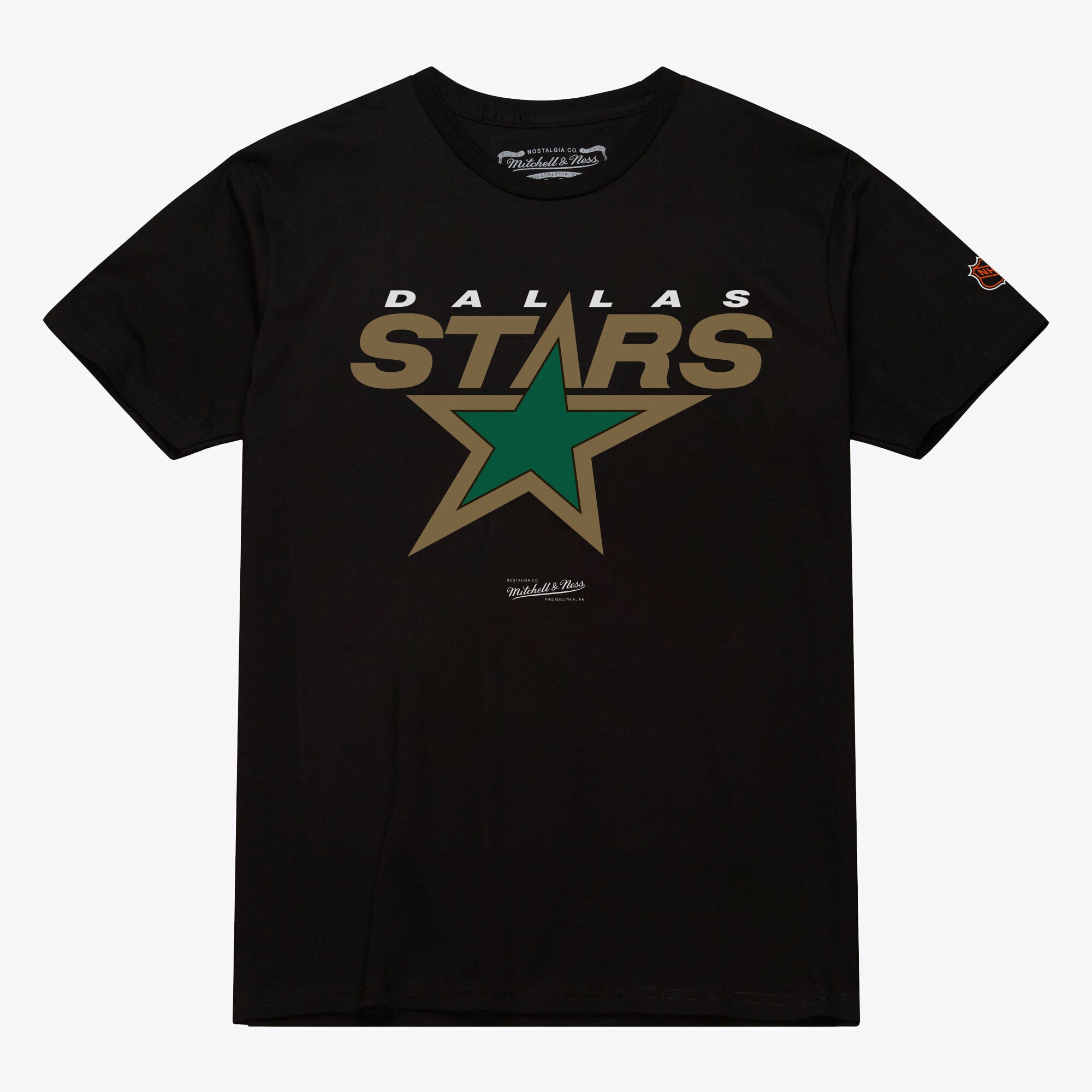 Men's Mitchell & Ness Black Dallas Stars Core Vintage Logo T-Shirt