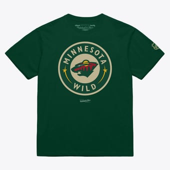 Men's Mitchell & Ness Green Minnesota Wild Core Current Logo T-Shirt