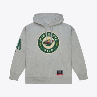 Men's Mitchell & Ness Heather Gray Minnesota Wild Team Up Hoodie