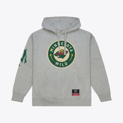Men's Mitchell & Ness Heather Gray Minnesota Wild Team Up Hoodie