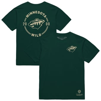 Men's Mitchell & Ness Green Minnesota Wild Core Penalty Box 3.0 T-Shirt