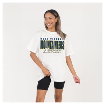 Women's Gameday Couture Cream West Virginia Mountaineers Alumni Era Oversized T-Shirt