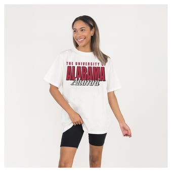 Women's Gameday Couture Cream Alabama Crimson Tide Alumni Era Oversized T-Shirt