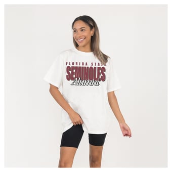 Women's Gameday Couture Cream Florida State Seminoles Alumni Era Oversized T-Shirt