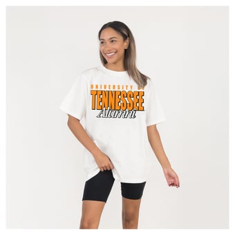 Women's Gameday Couture Cream Tennessee Volunteers Alumni Era Oversized T-Shirt