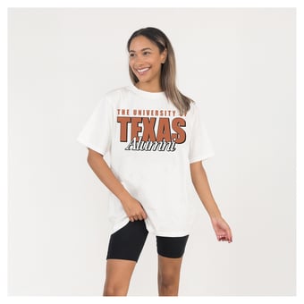 Women's Gameday Couture Cream Texas Longhorns Alumni Era Oversized T-Shirt