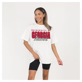 Women's Gameday Couture Cream Georgia Bulldogs Alumni Era Oversized T-Shirt
