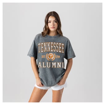 Women's Gameday Couture Gray Tennessee Volunteers Oversize Snow Washed T-Shirt
