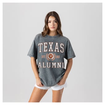 Women's Gameday Couture Gray Texas Longhorns Oversize Snow Washed T-Shirt