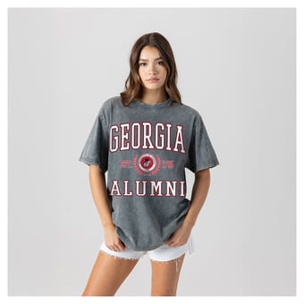 Women's Gameday Couture Gray Georgia Bulldogs Oversize Snow Washed T-Shirt
