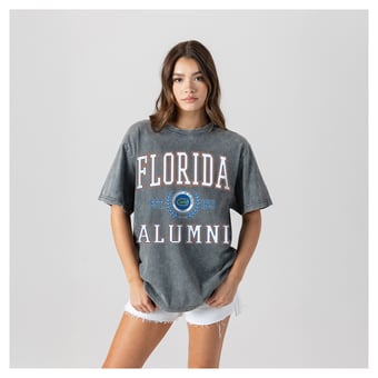 Women's Gameday Couture Gray Florida Gators Oversize Snow Washed T-Shirt