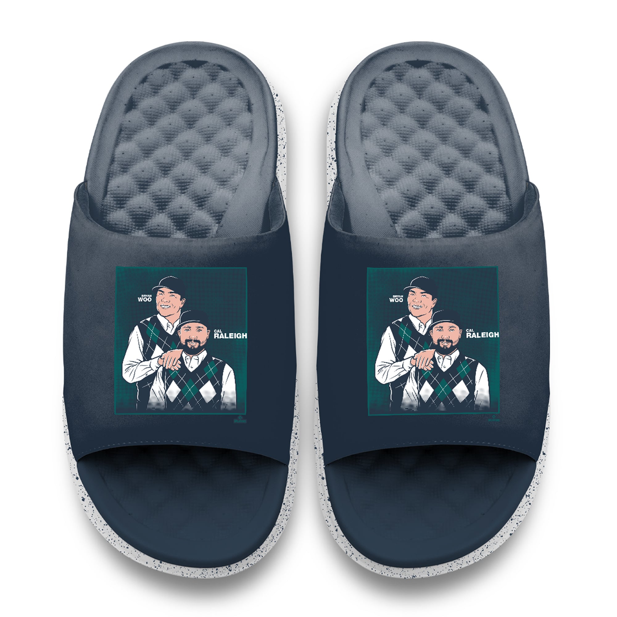 Youth ISlide x BreakingT Bryan Woo, Cal Raleigh Family Portrait Motive Slide Sandals