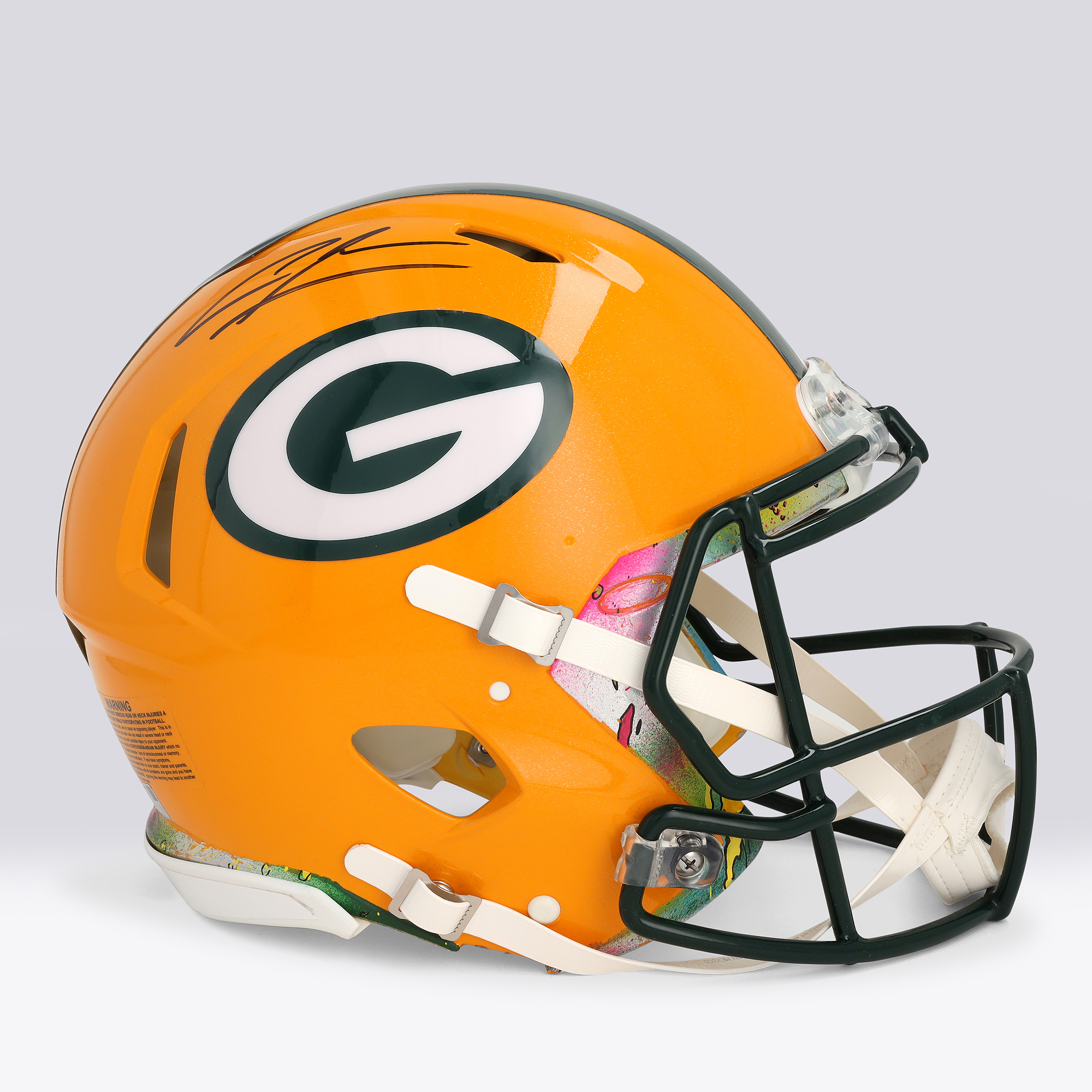 Charles Woodson Green Bay Packers Autographed Riddell Speed Authentic Helmet - Art by Shawn Voelker - NF70444439