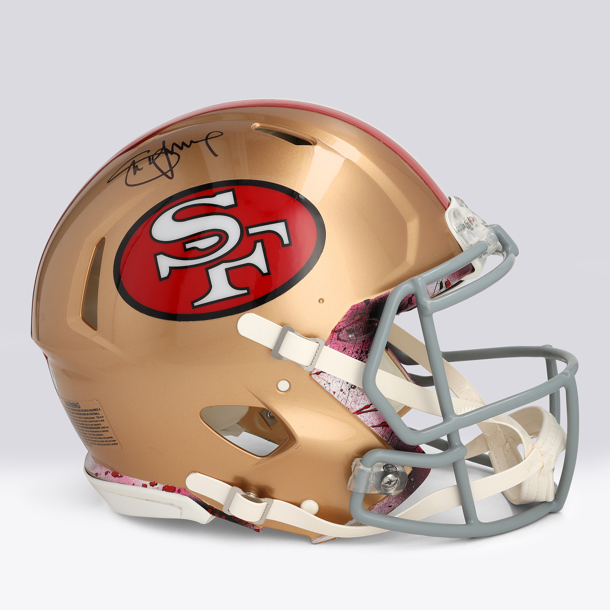 Steve Young San Francisco 49ers Autographed Riddell 1964-1995 Throwback Speed Authentic Helmet - Art by Shawn Voelker - NF70444440
