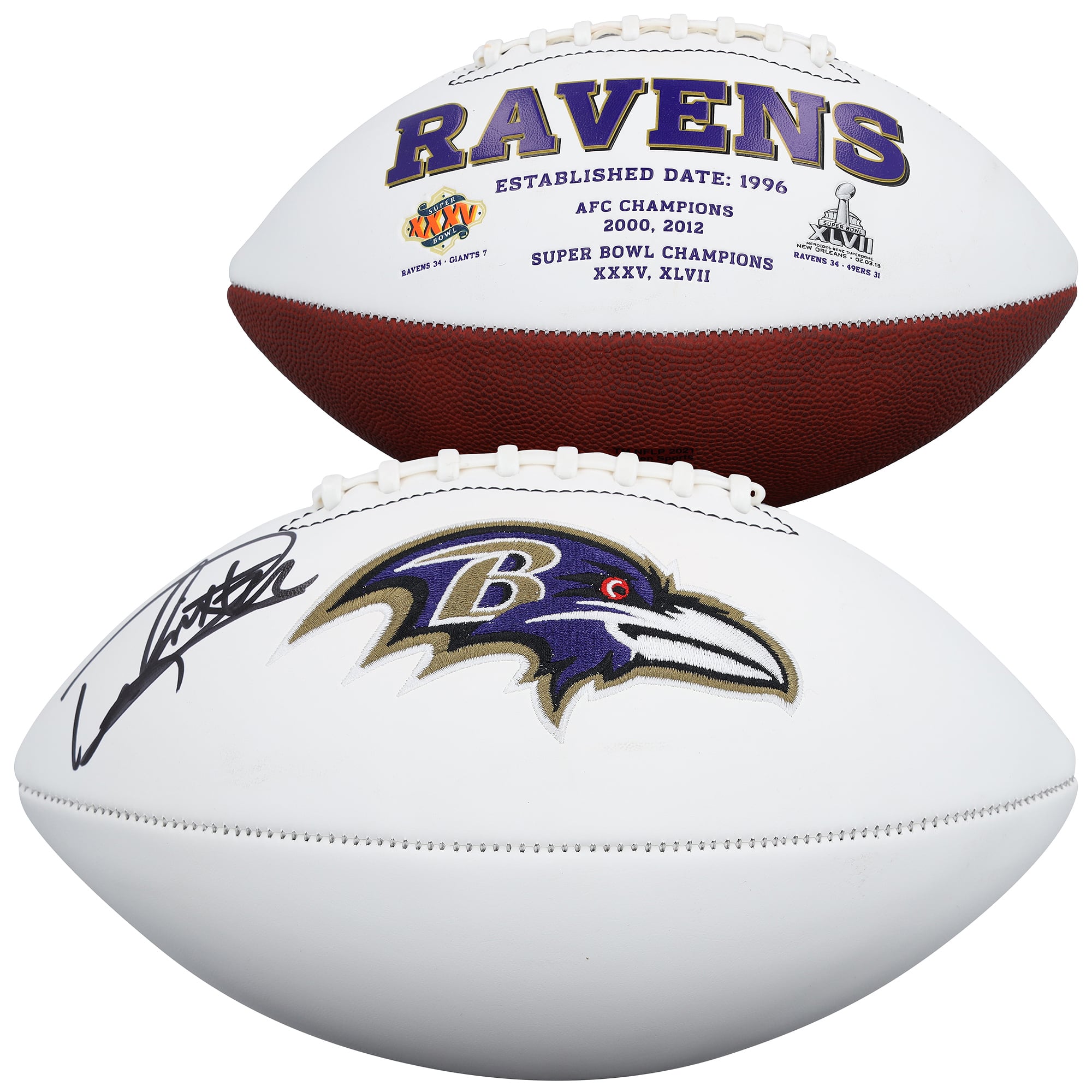 Derrick Henry Baltimore Ravens Autographed Rawlings White Panel Football
