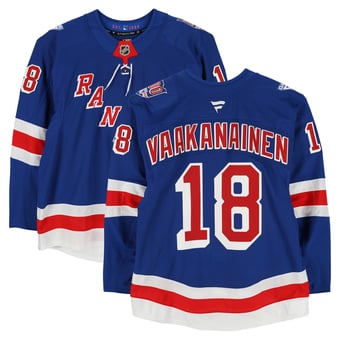 Urho Vaakanainen New York Rangers Game-Used #18 Blue Set 3 Jersey from the 2025-26 NHL Season