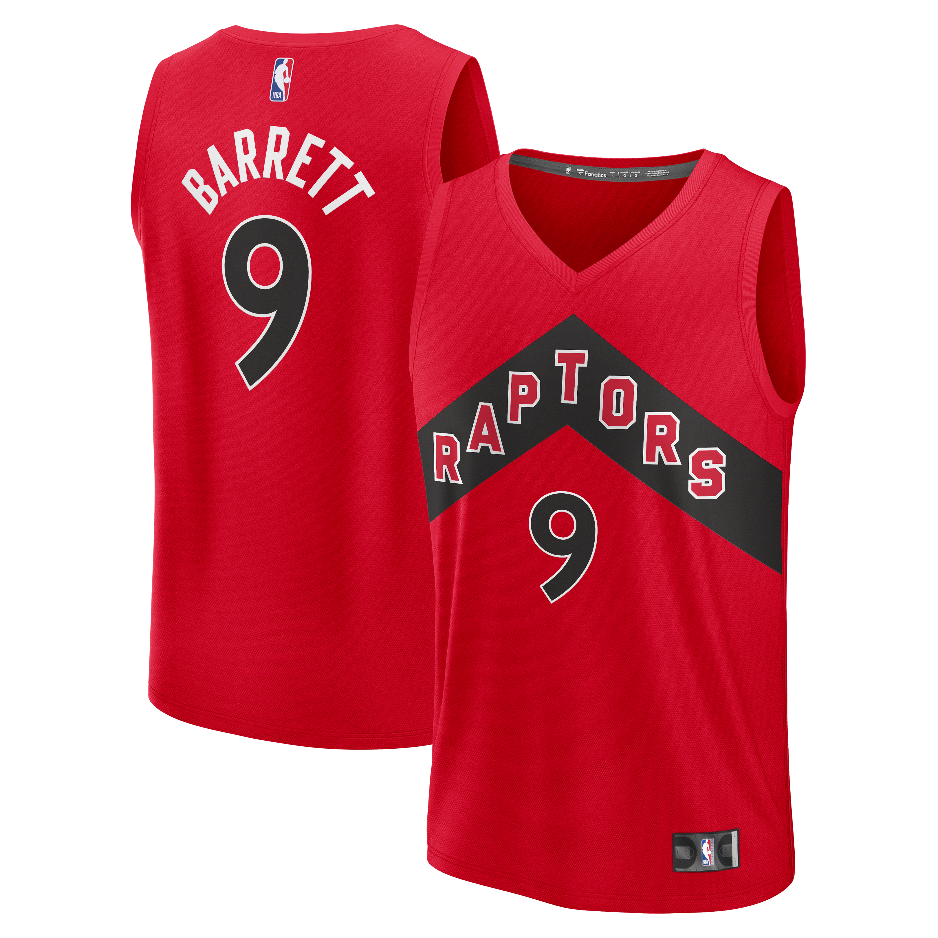 Men's Fanatics RJ Barrett Red Toronto Raptors Fast Break Jersey - Icon Edition