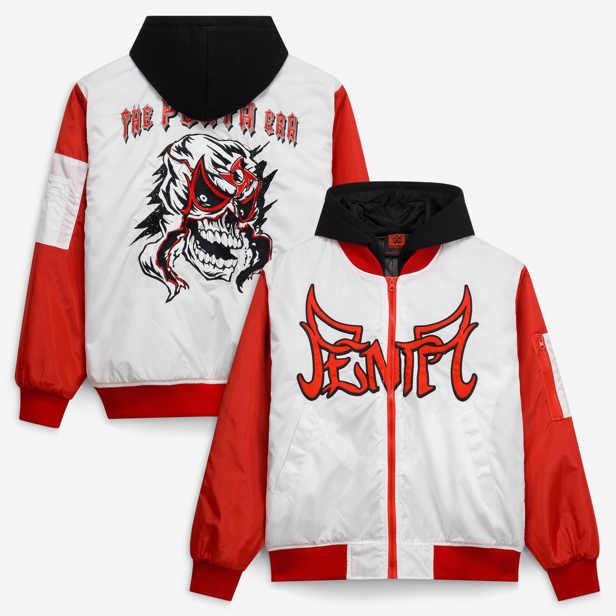 Men's White Penta Full-Zip Hooded Jacket