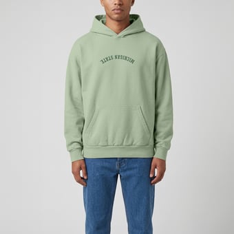 Men's Uscape Apparel Green Michigan State Spartans Upside Down Embroidered Vintage Heavyweight Hoodie