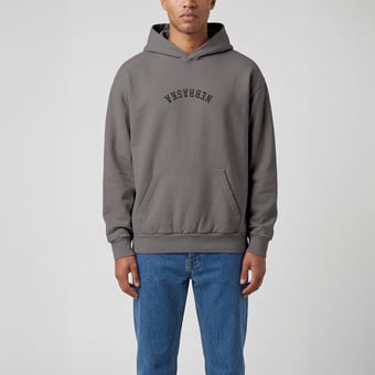 Men's Uscape Apparel Dark Grey Nebraska Huskers Upside Down Embroidered Vintage Heavyweight Hoodie