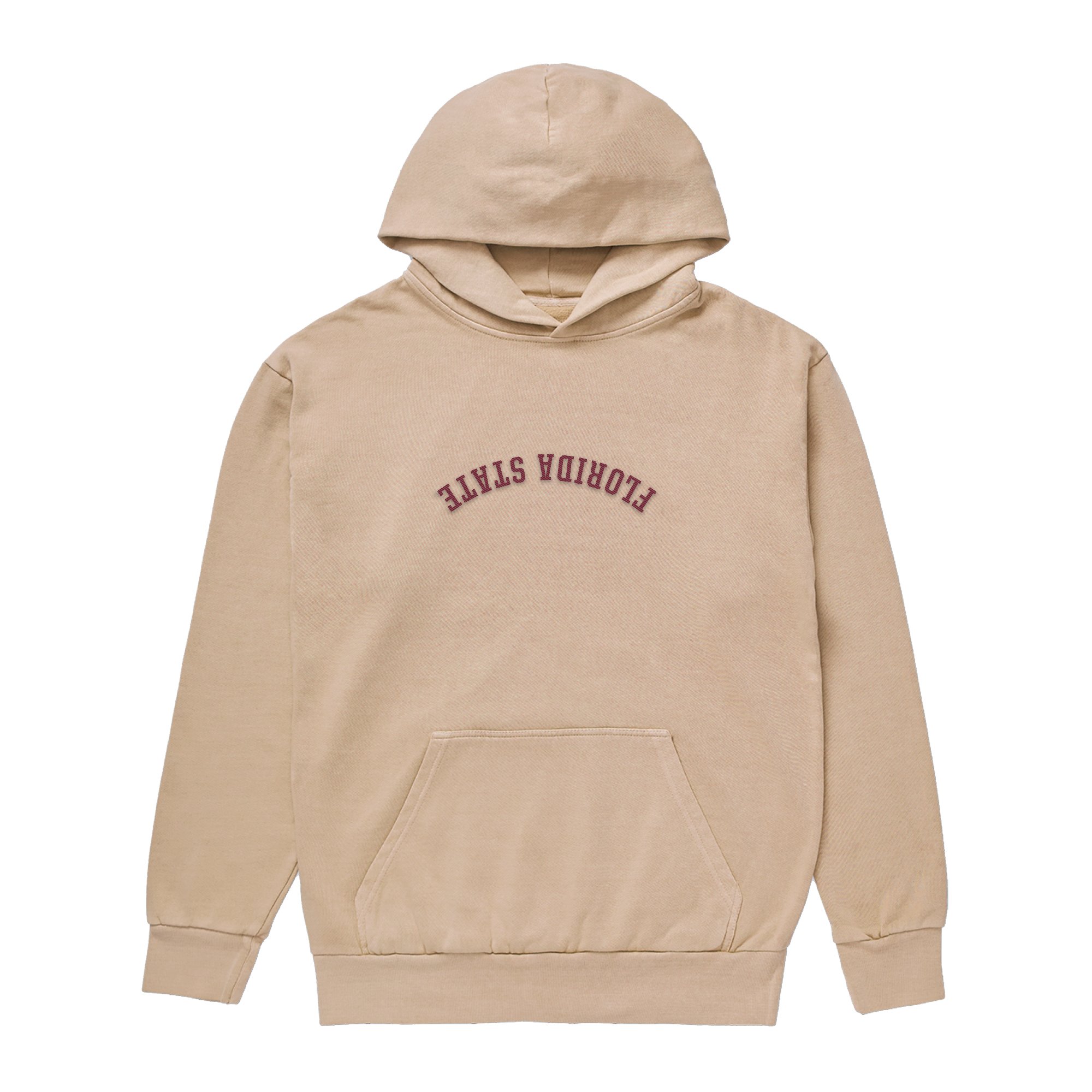 Men's Uscape Apparel Tan Florida State Seminoles Upside Down Embroidered Vintage Heavyweight Hoodie