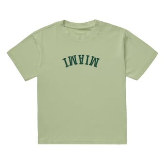 Men's Uscape Apparel Green Miami Hurricanes Upside Down Embroidered Vintage Heavyweight T-Shirt