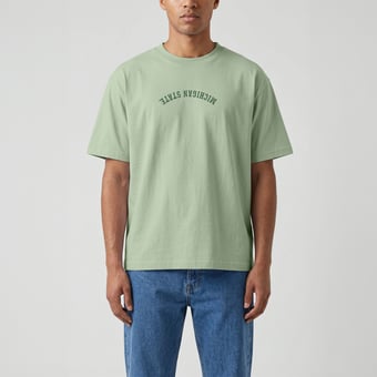 Men's Uscape Apparel Green Michigan State Spartans Upside Down Embroidered Vintage Heavyweight T-Shirt