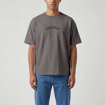 Men's Uscape Apparel Brown Nebraska Huskers Upside Down Embroidered Vintage Heavyweight T-Shirt