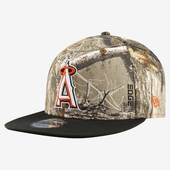 Men's New Era Camo Los Angeles Angels Realtree Orange Pop 9FIFTY Snapback Hat