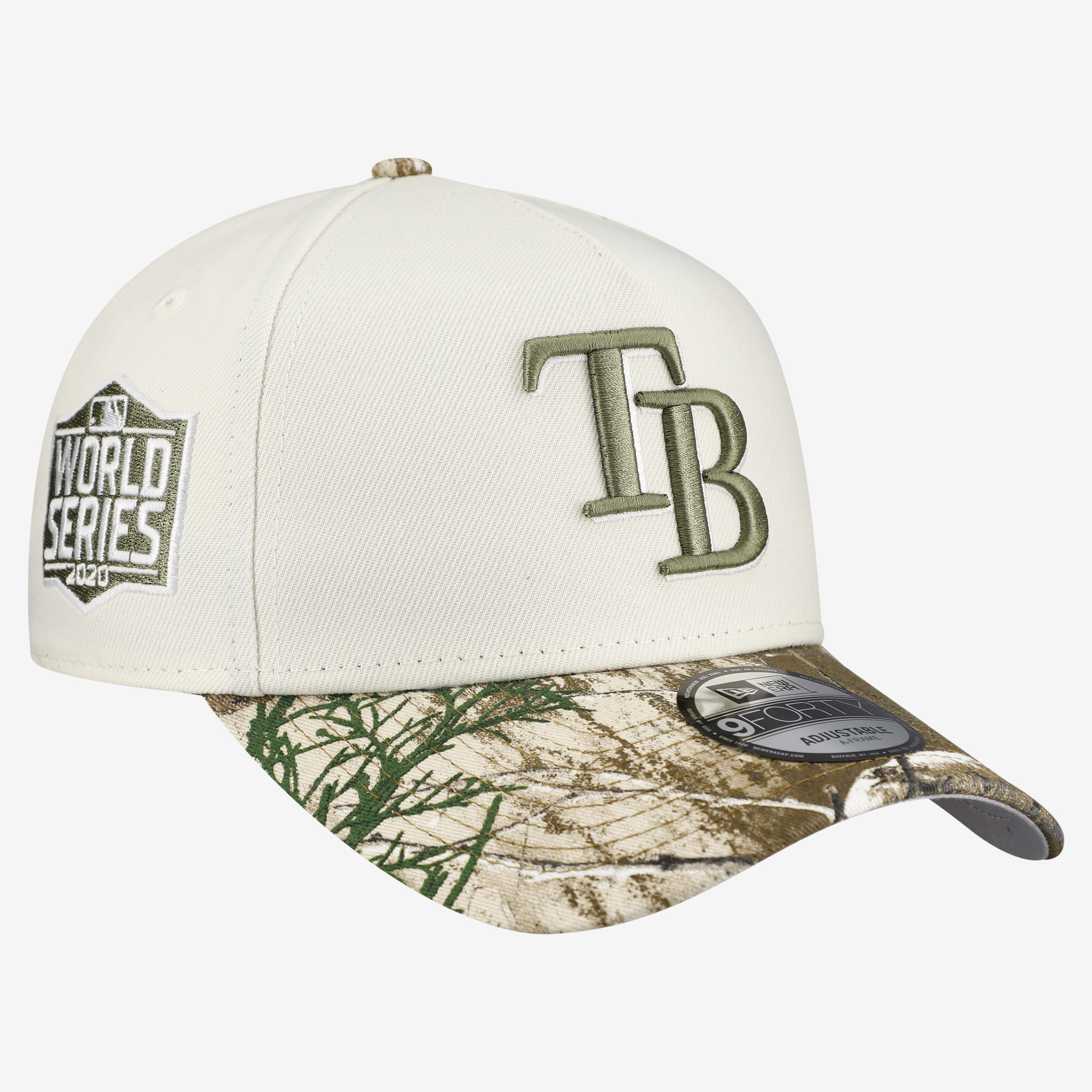 Men's New Era Cream/Realtree Camo Tampa Bay Rays 9FORTY A-Frame Adjustable Hat