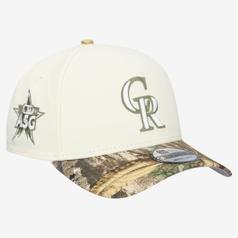 Men's New Era Cream/Realtree Camo Colorado Rockies 9FORTY A-Frame Adjustable Hat