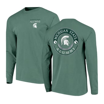 Men's  Green Michigan State Spartans Circle Seal Alumni Long-Sleeve T-Shirt