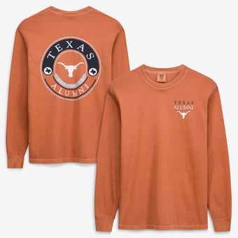 Men's  Texas Orange Texas Longhorns Circle Seal Alumni Long-Sleeve T-Shirt