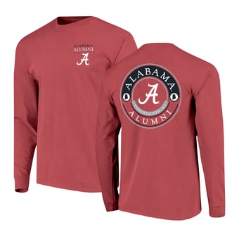 Men's  Crimson Alabama Crimson Tide Circle Seal Alumni Long-Sleeve T-Shirt