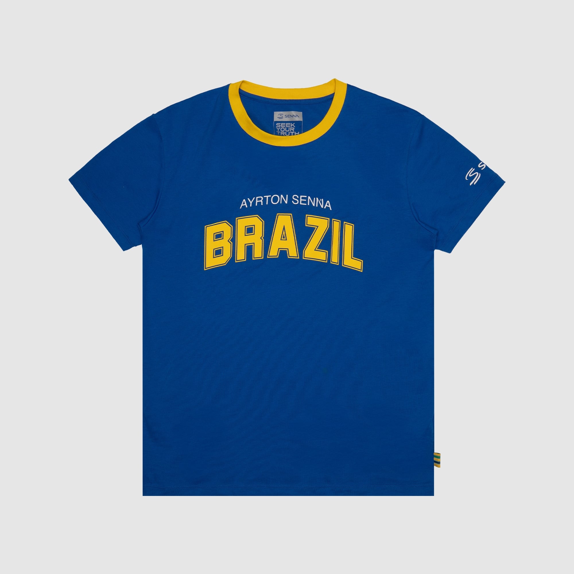Men's Formula 1 Blue Ayrton Senna Brazil T-Shirt