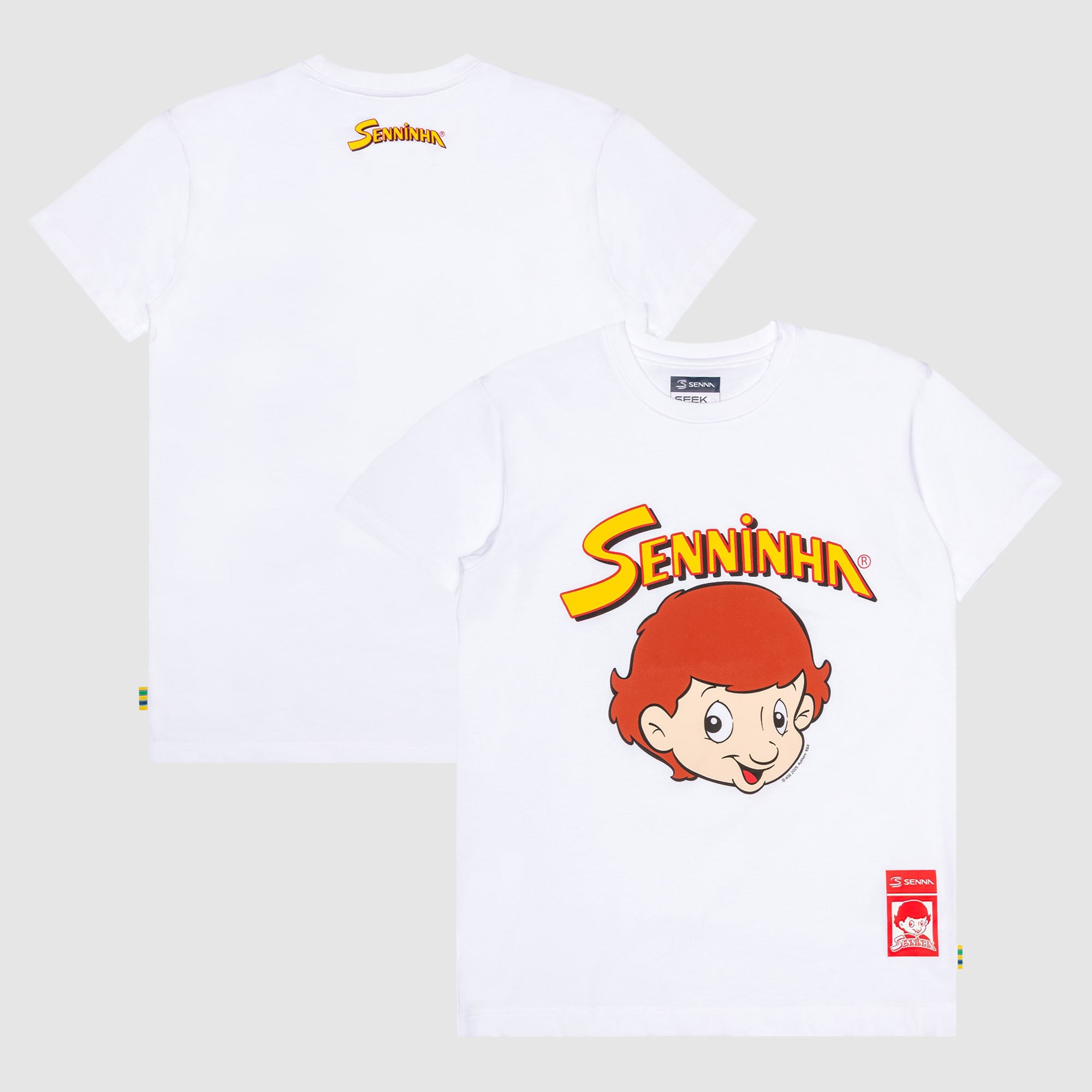 Men's Formula 1 White Ayrton Senna Face T-Shirt